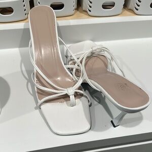 Elegant White Strappy Heels